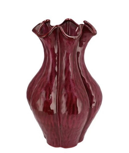 Inga Driss Vaas Bordeauxrood 25x36cm