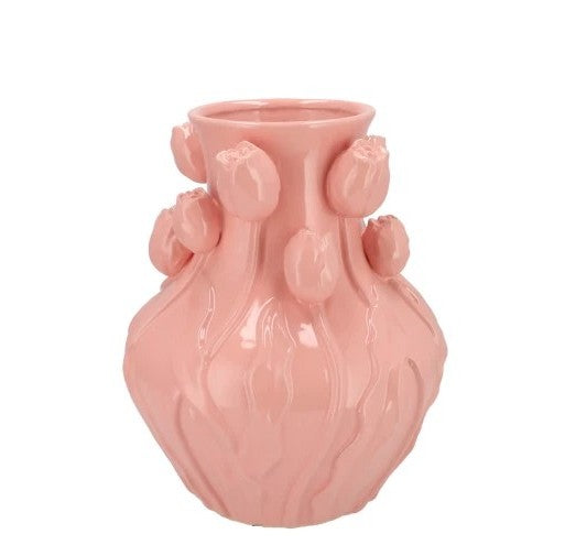 Mara Vaas Roze Tulp 24x24x27cm