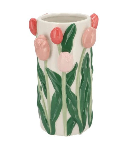 Isa Dutch Tulp Vaas Roze mix 14x14x23cm