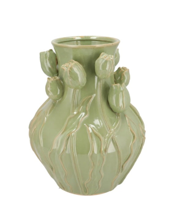 Mara Vaas Pistache Tulp 24x24x27cm