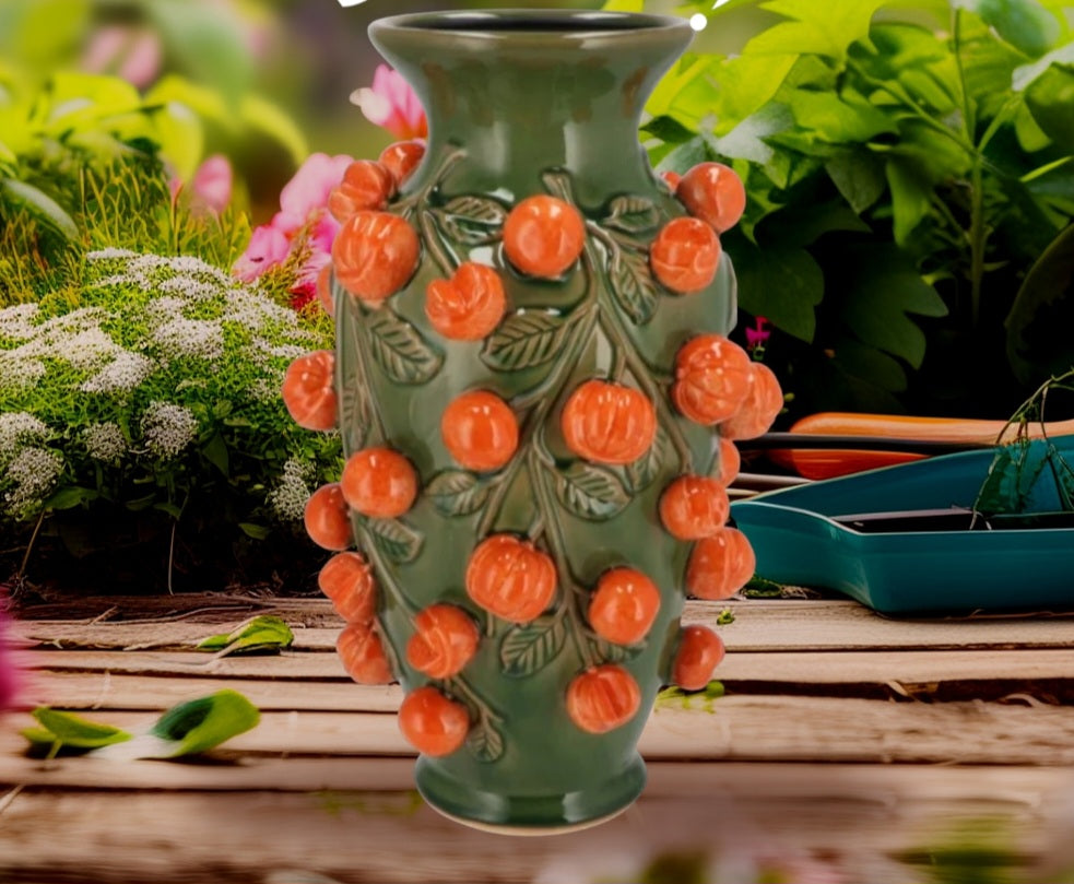 Mandarijn Vaas Groen Fruitvaas 24x38cm