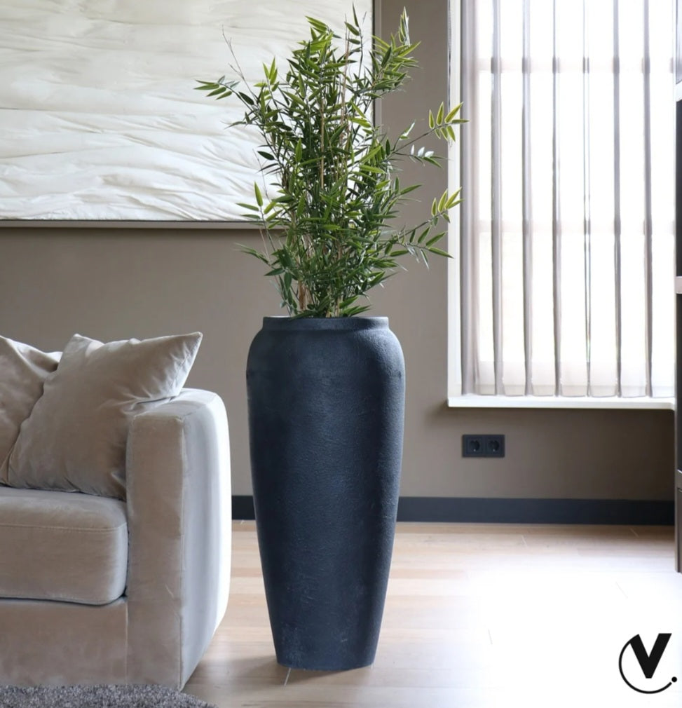 Hobro Rough Vaas Black 37x80cm