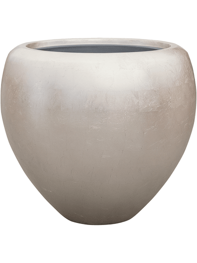 Baq Metallic Silver leaf Pot 50x45cm